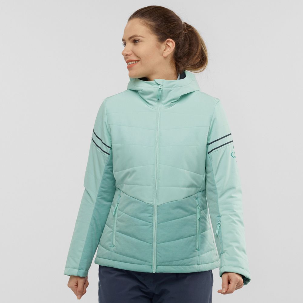 Salomon Israel EDGE - Womens Ski Jackets - Mint (NZEH-25301)